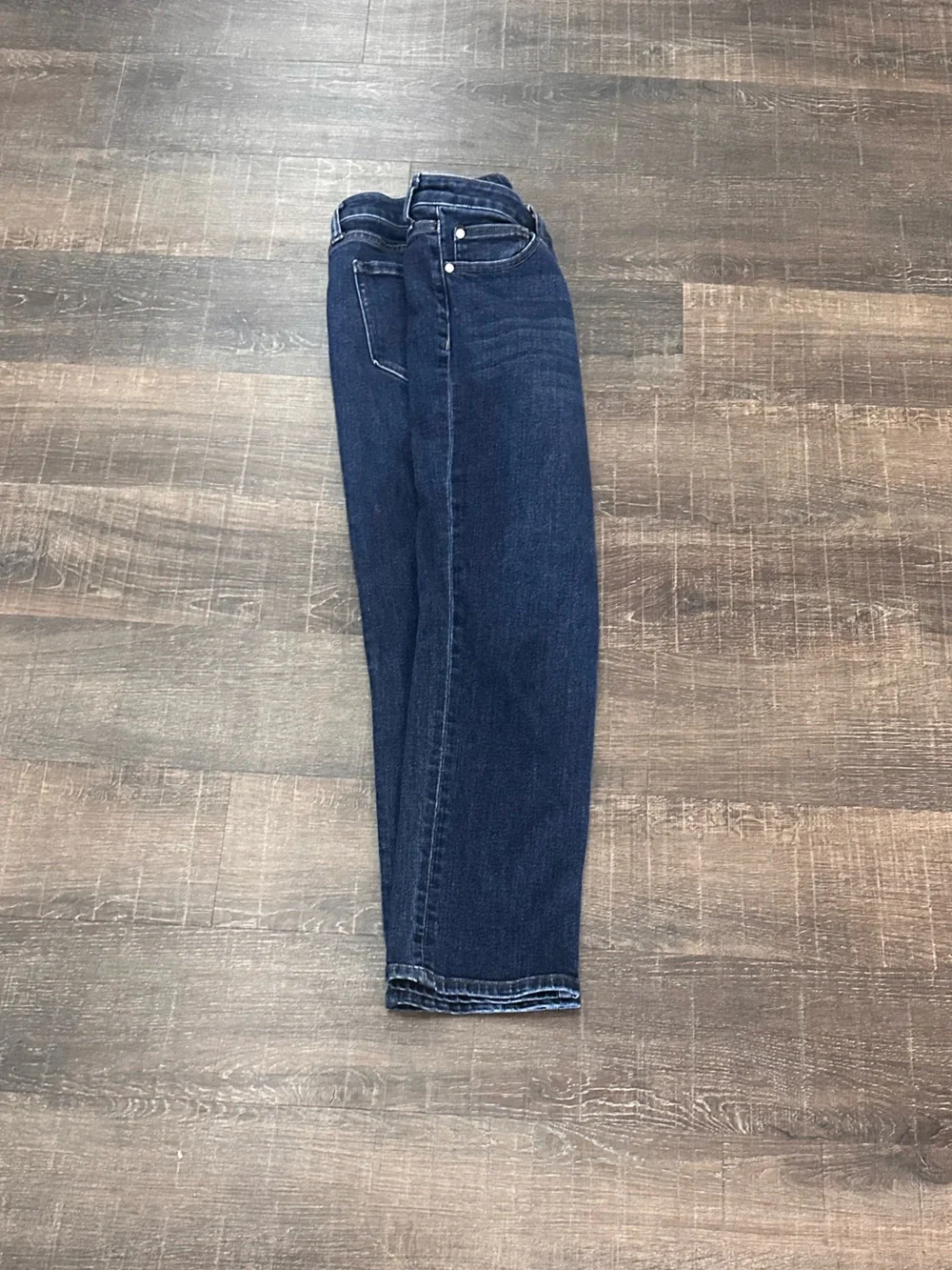 Quince Bella Stretch Straight Ankle Jeans Dark Blue Wash Denim Size 29